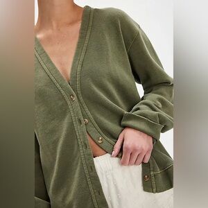 NWT Free People Take It Easy Cardigan - Adventurer Green